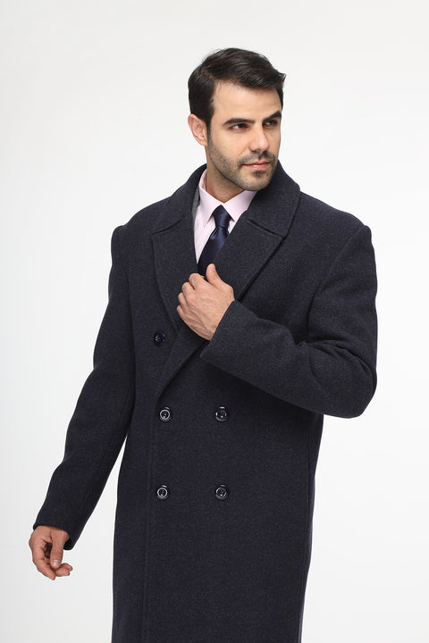 Regular Fit Coat Dark Blue