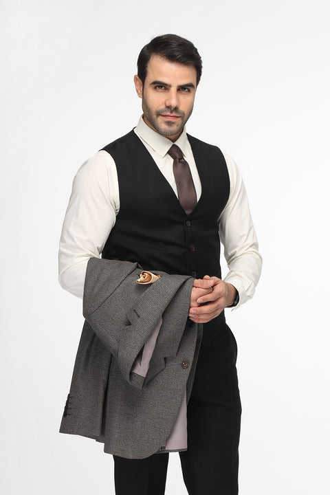 Slim Fit Suit Brown