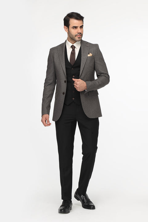 Slim Fit Suit Brown