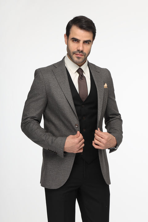 Slim Fit Suit Brown