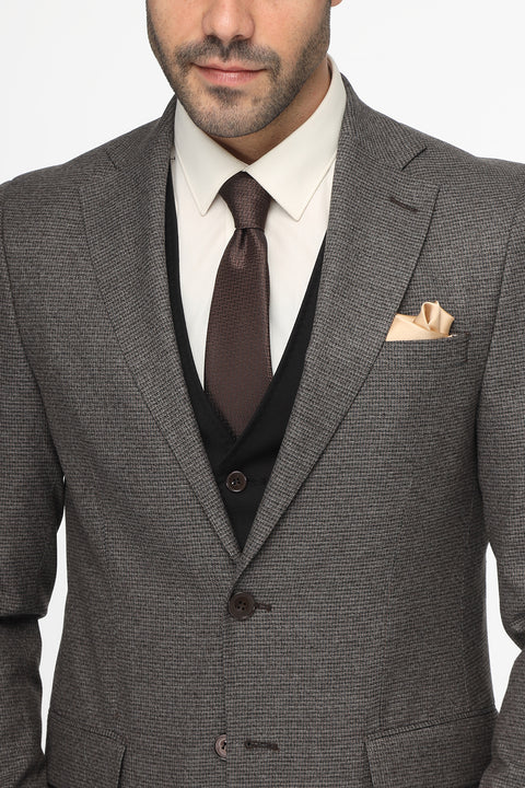 Slim Fit Suit Brown