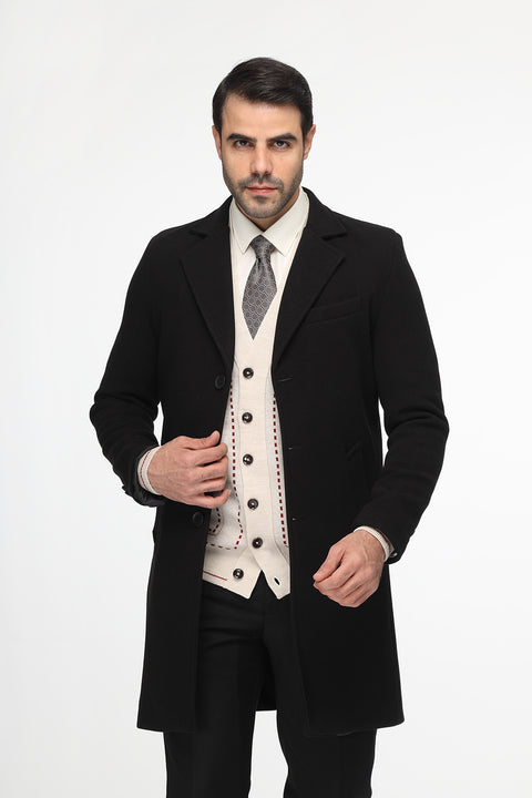 Regular Fit Coat Black