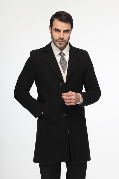 Regular Fit Coat Black
