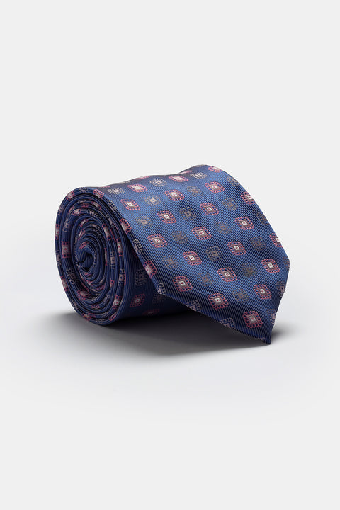 Jacquard Tie 7 cm Blue