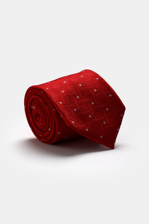 Jacquard Tie 7 cm Red