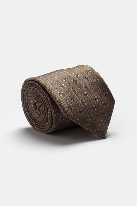 Jacquard Tie 7 cm Beige