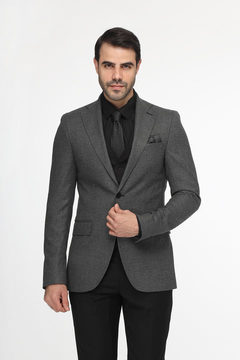 Slim Fit Suit Gray