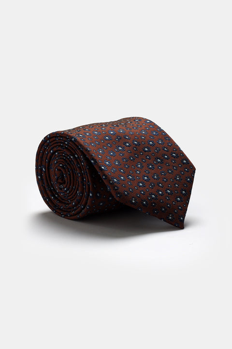Jacquard Tie 7 cm Brown