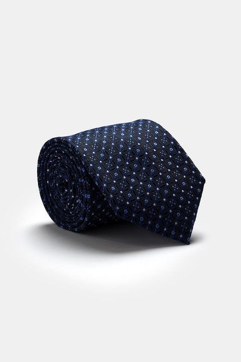 Jacquard Tie 7 cm Dark Blue
