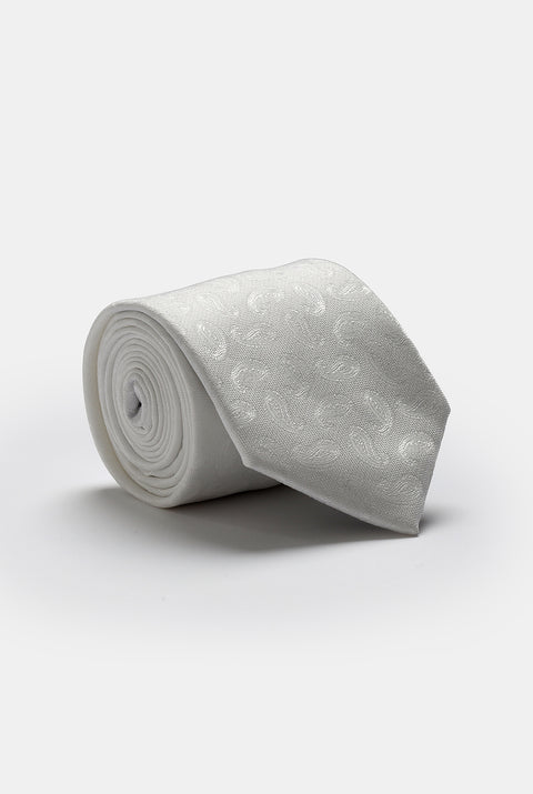 Jacquard Tie 7 cm Light Gray