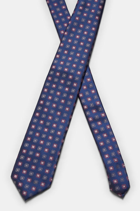 Jacquard Tie 7 cm Blue