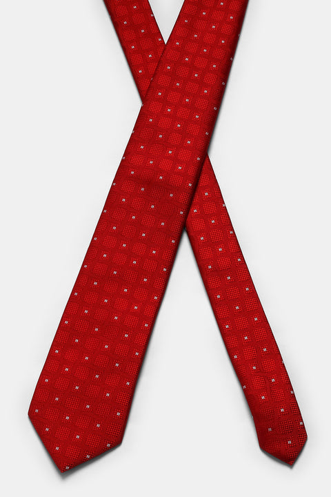 Jacquard Tie 7 cm Red