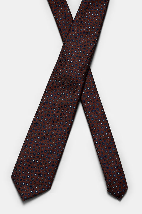 Jacquard Tie 7 cm Brown