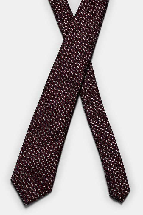Jacquard Tie 7 cm Maroon