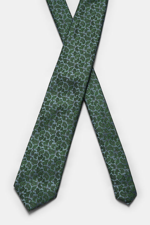 Jacquard Tie 7 cm Green