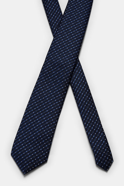 Jacquard Tie 7 cm Dark Blue