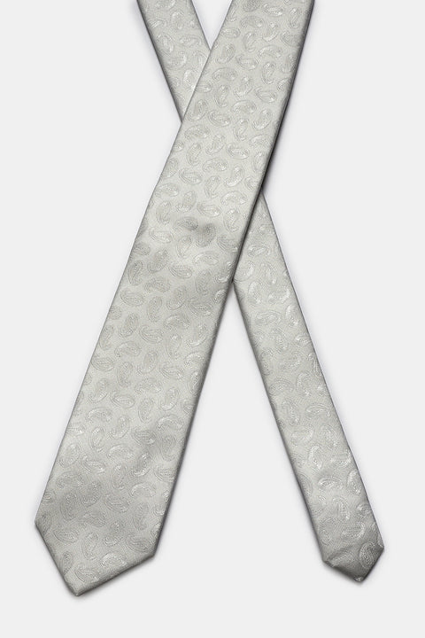 Jacquard Tie 7 cm Light Gray