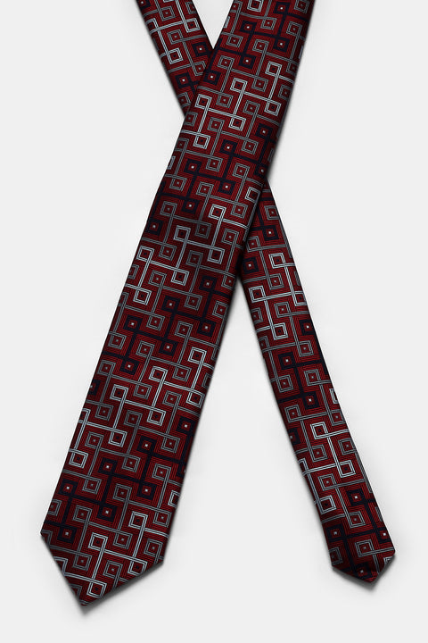 Jacquard Tie 7 cm Maroon
