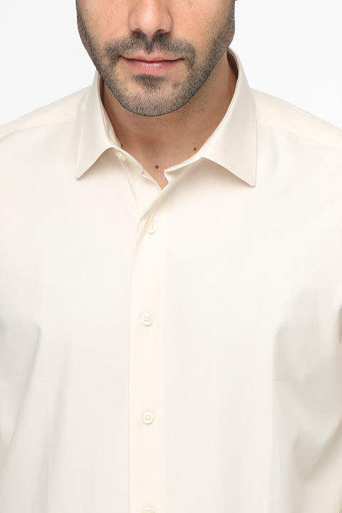 Classic Shirt Regular Fit 100% Cotton Beige