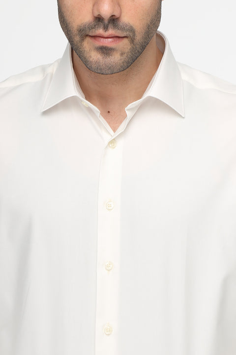 Classic Shirt Regular Fit 100% Cotton Off White