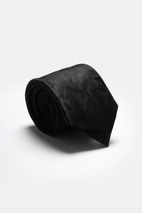 Jacquard Tie 7 cm Black