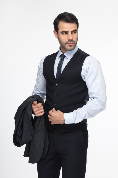 Slim Fit Suit Dark Blue
