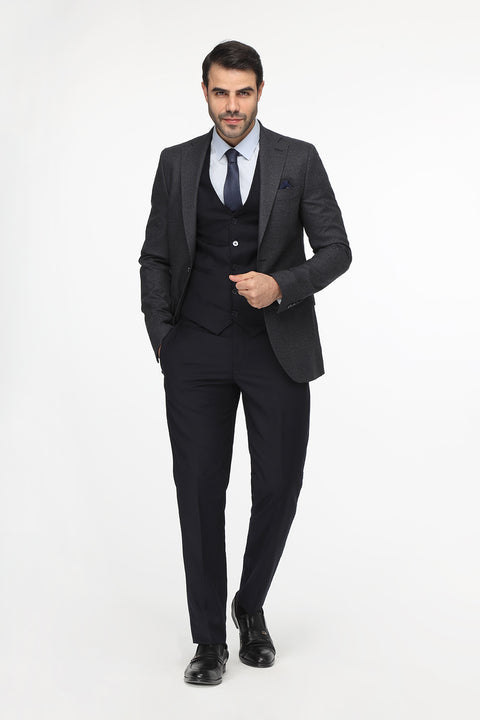 Slim Fit Suit Dark Blue