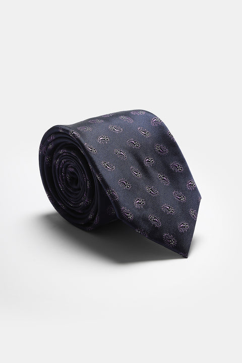 Jacquard Tie 7 cm Dark Blue