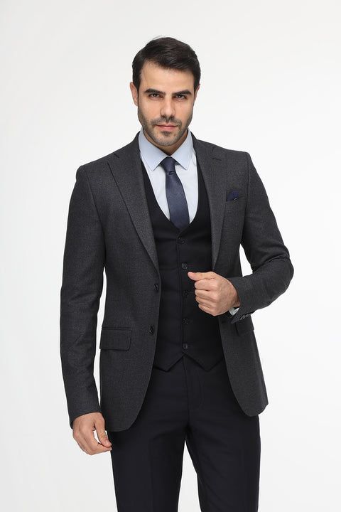 Slim Fit Suit Dark Blue