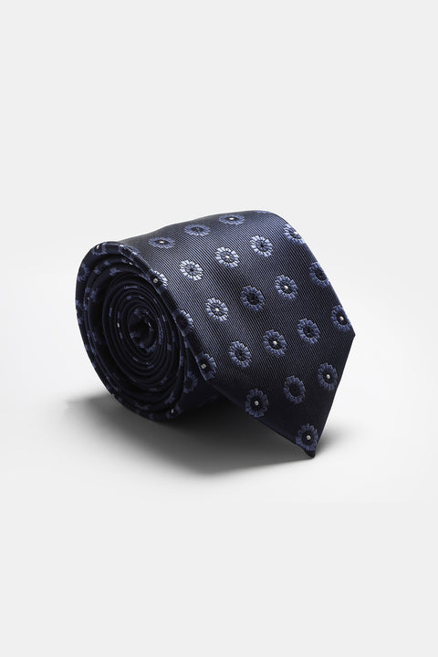 Jacquard Tie 7 cm Dark Blue