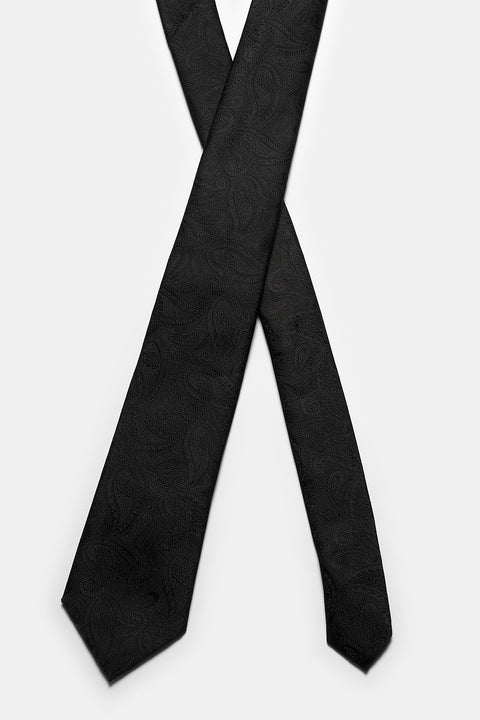Jacquard Tie 7 cm Black