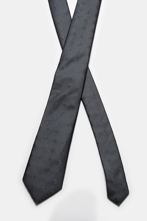 Jacquard Tie 7 cm Gray