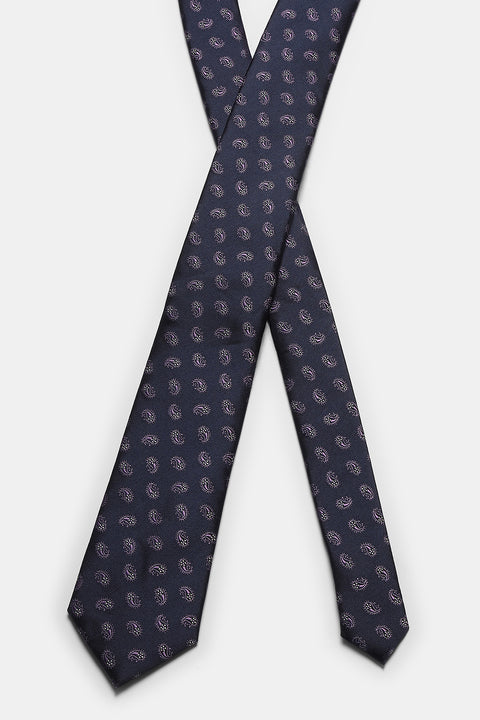 Jacquard Tie 7 cm Dark Blue