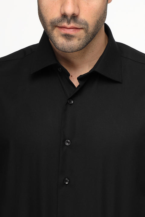 Classic Shirt Regular Fit 100% Cotton Black