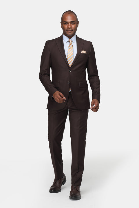 Slim Fit Suit Brown