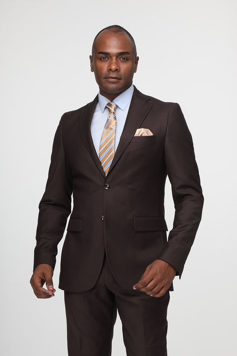 Slim Fit Suit Brown