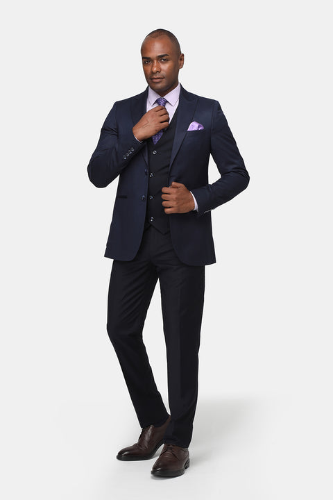 Slim Fit Suit Dark Blue