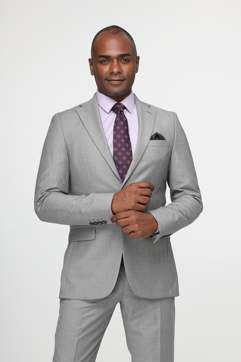 Slim Fit Suit Light Gray