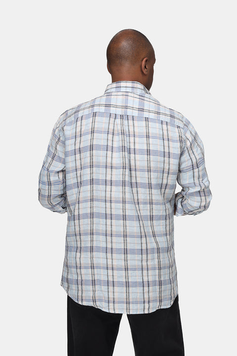 Regular Fit Linen Shirt Light Blue