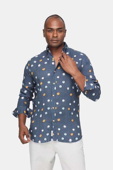 New Fit Linen Shirt Blue