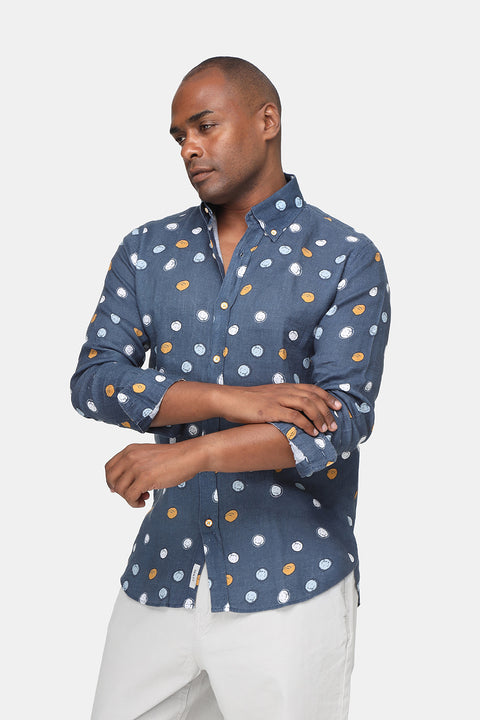 New Fit Linen Shirt Blue