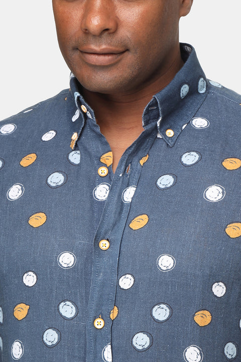 New Fit Linen Shirt Blue