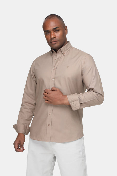 New Fit Shirt Oxford 100% Cotton Beige