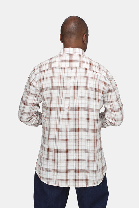 Regular Fit Linen Shirt Brown