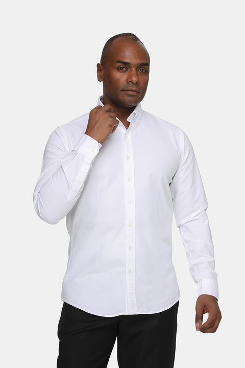 Slim Fit Oxford Shirt 100% Cotton White