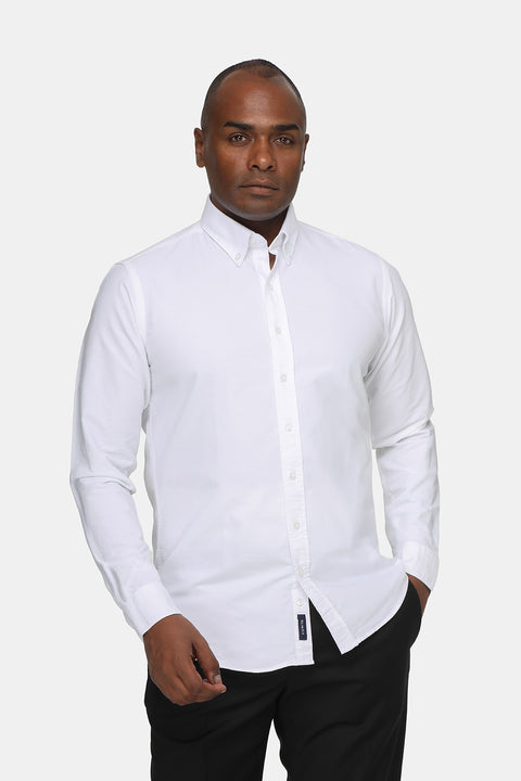 Slim Fit Oxford Shirt 100% Cotton White