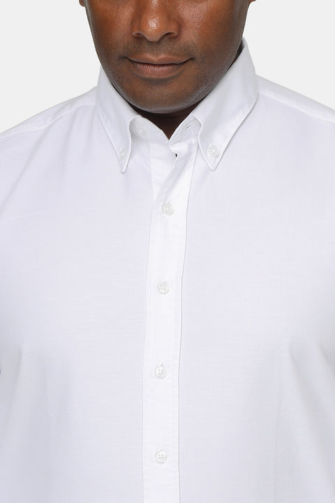 Slim Fit Oxford Shirt 100% Cotton White