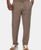 Slim Straight sweat pants Linen Brown