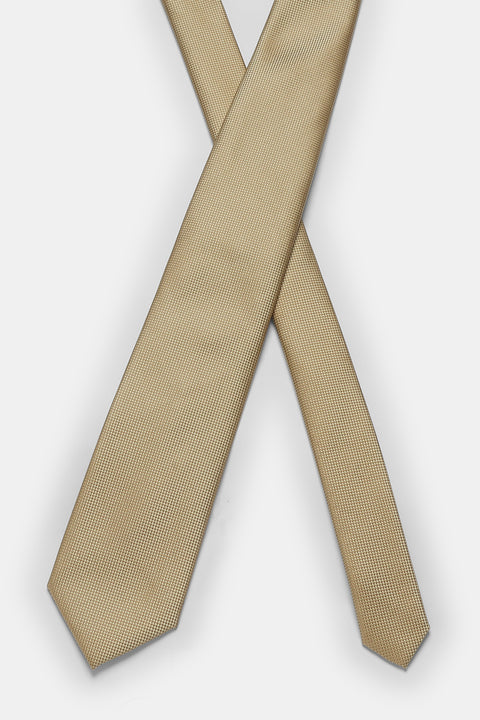Jacquard Tie 7 cm Beige