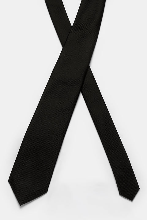 Jacquard Tie 7 cm Black